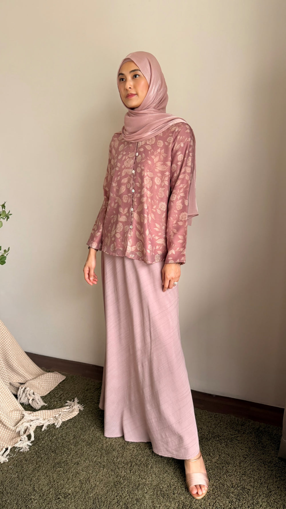 KEJORA Modern Mini Kurung Set in Antique Blush