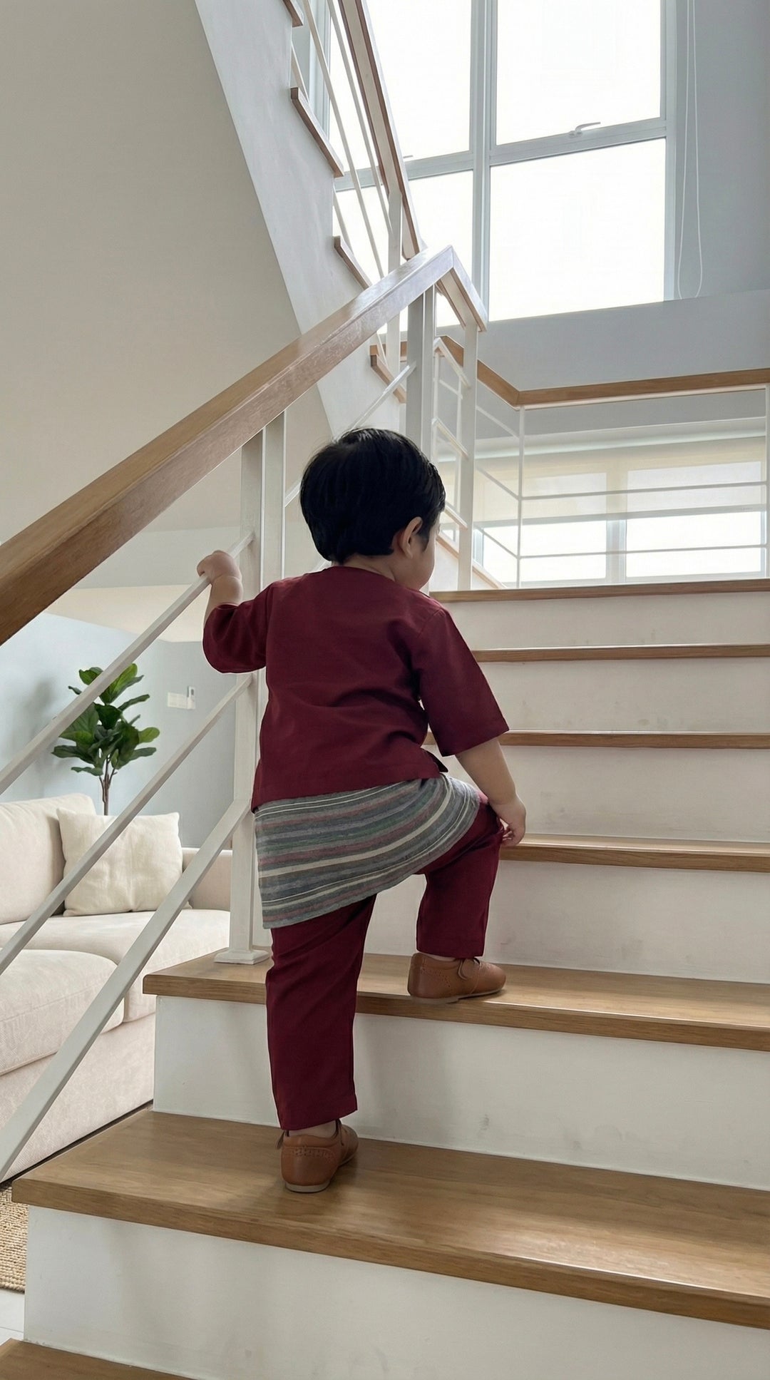 QAID Baby’s Teluk Belanga Baju Melayu Set in Maroon