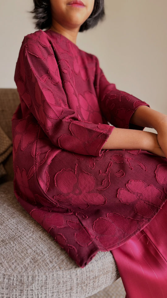 SUKMA Long Kurung Set in Maroon