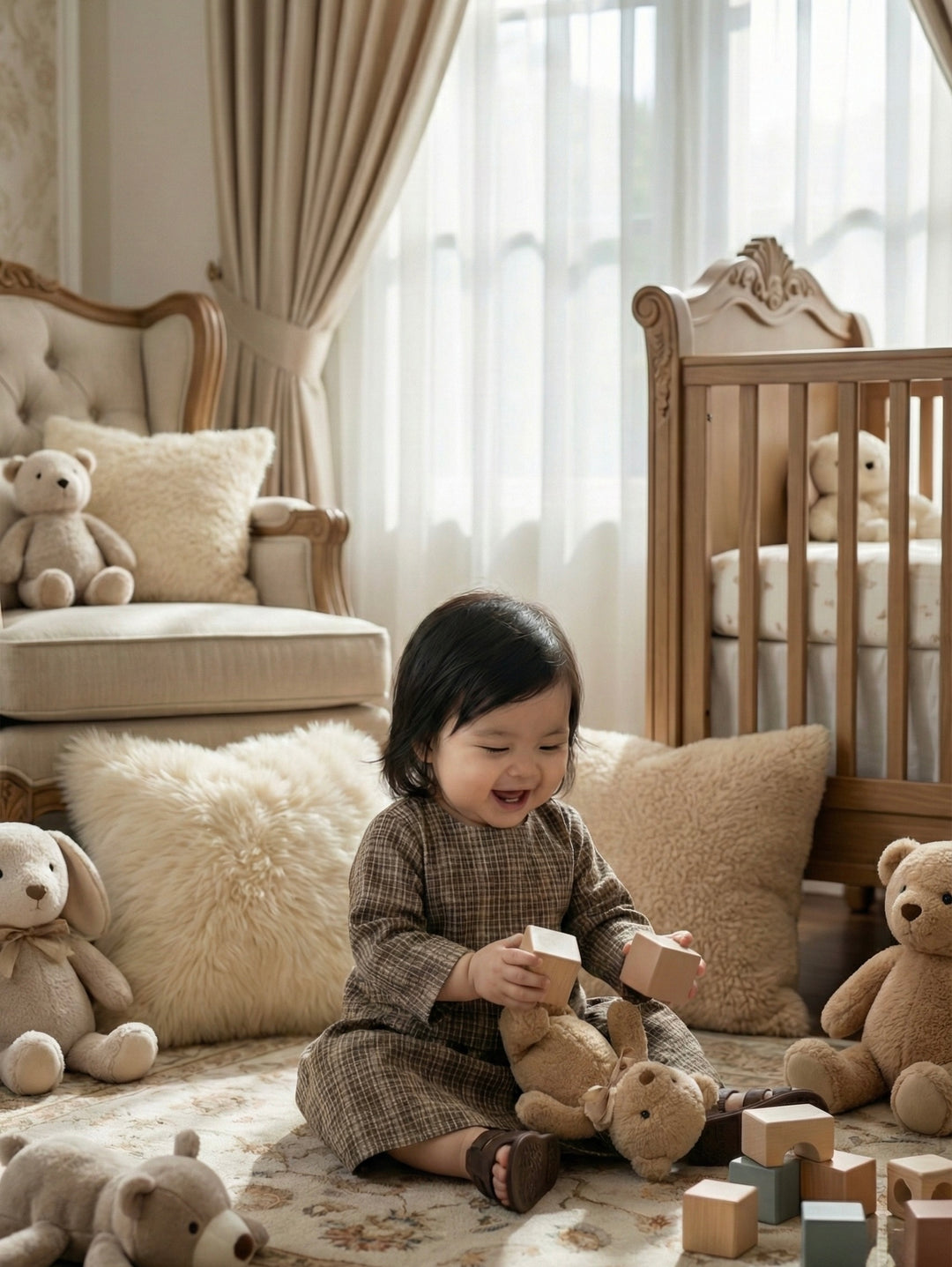 ORKED Baby’s Modern Kurung Set in Tartan Checks