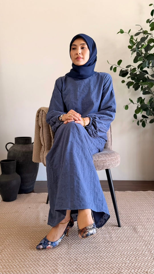 MAYA Modern Kurung Set in Ash Blue