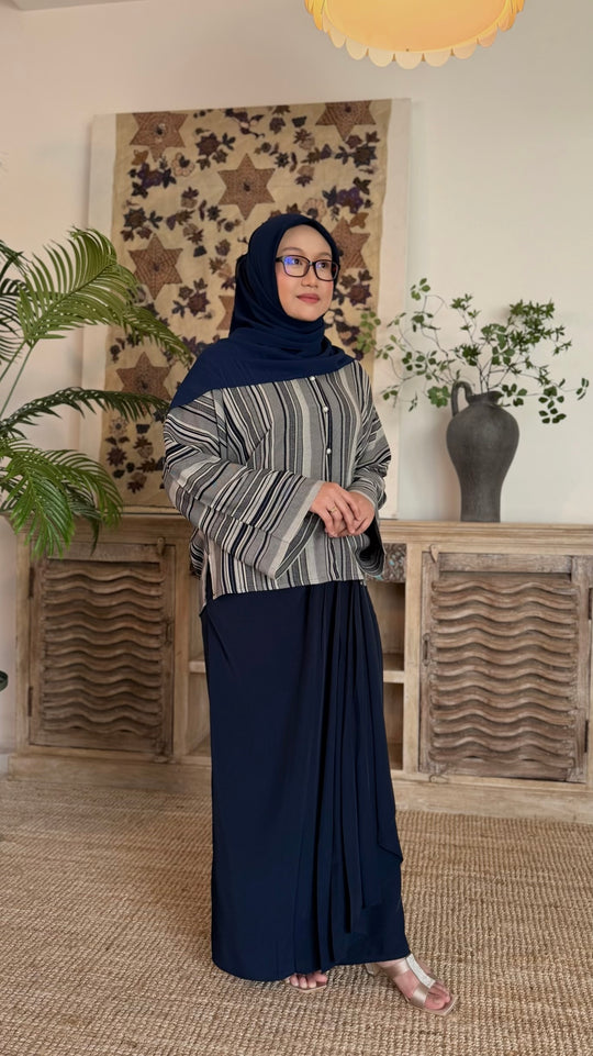 LAYANG Short Kebarung Set in Moonlit Blue