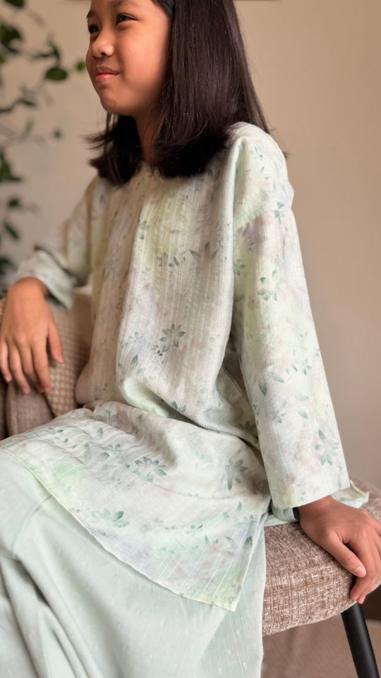 KASTURI Long Kurung Set in Lido Green