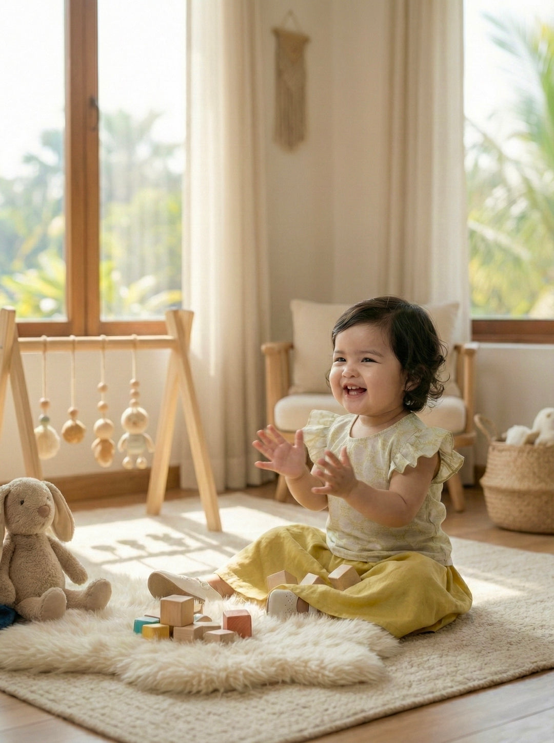 MANIS Baby's Modern Mini Kurung Set in Daffodil