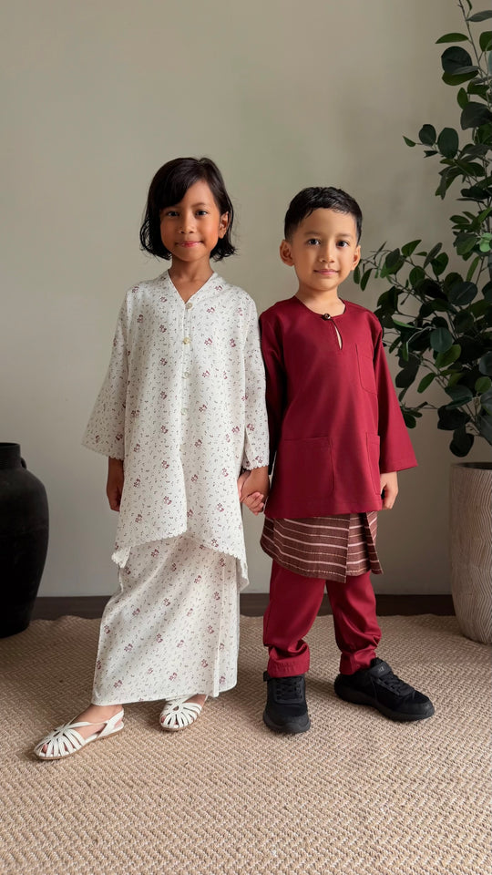 JEBAT Baju Melayu Teluk Belanga in Maroon