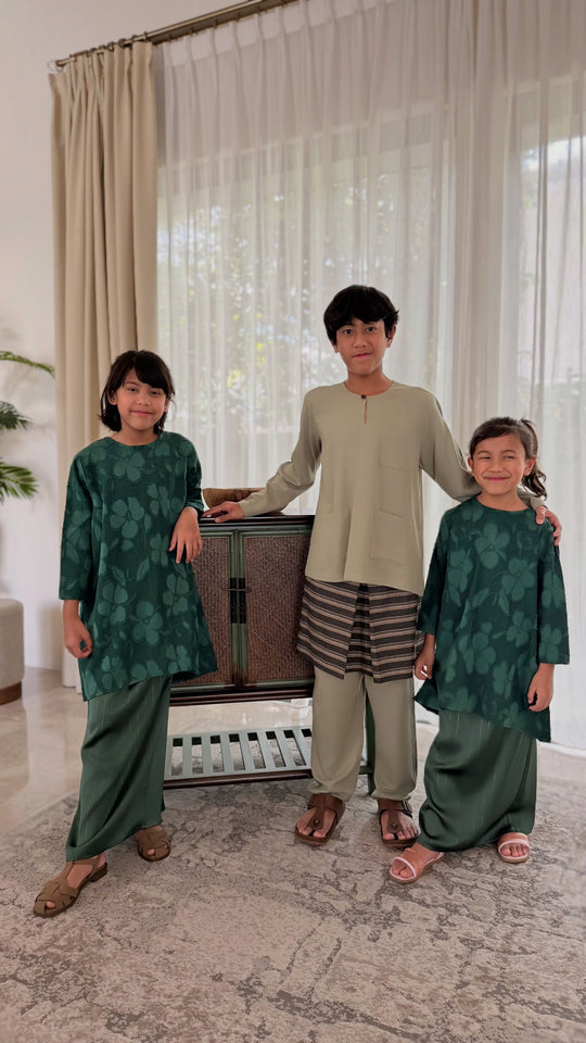 JEBAT Baju Melayu Teluk Belanga in Sage