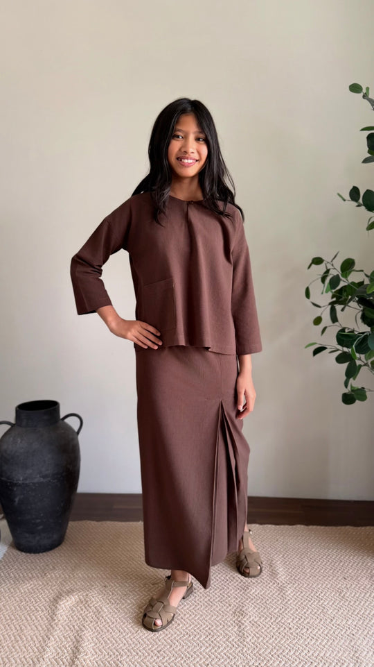 KESUMA Kurung Kedah Set in Chocolate Gingham