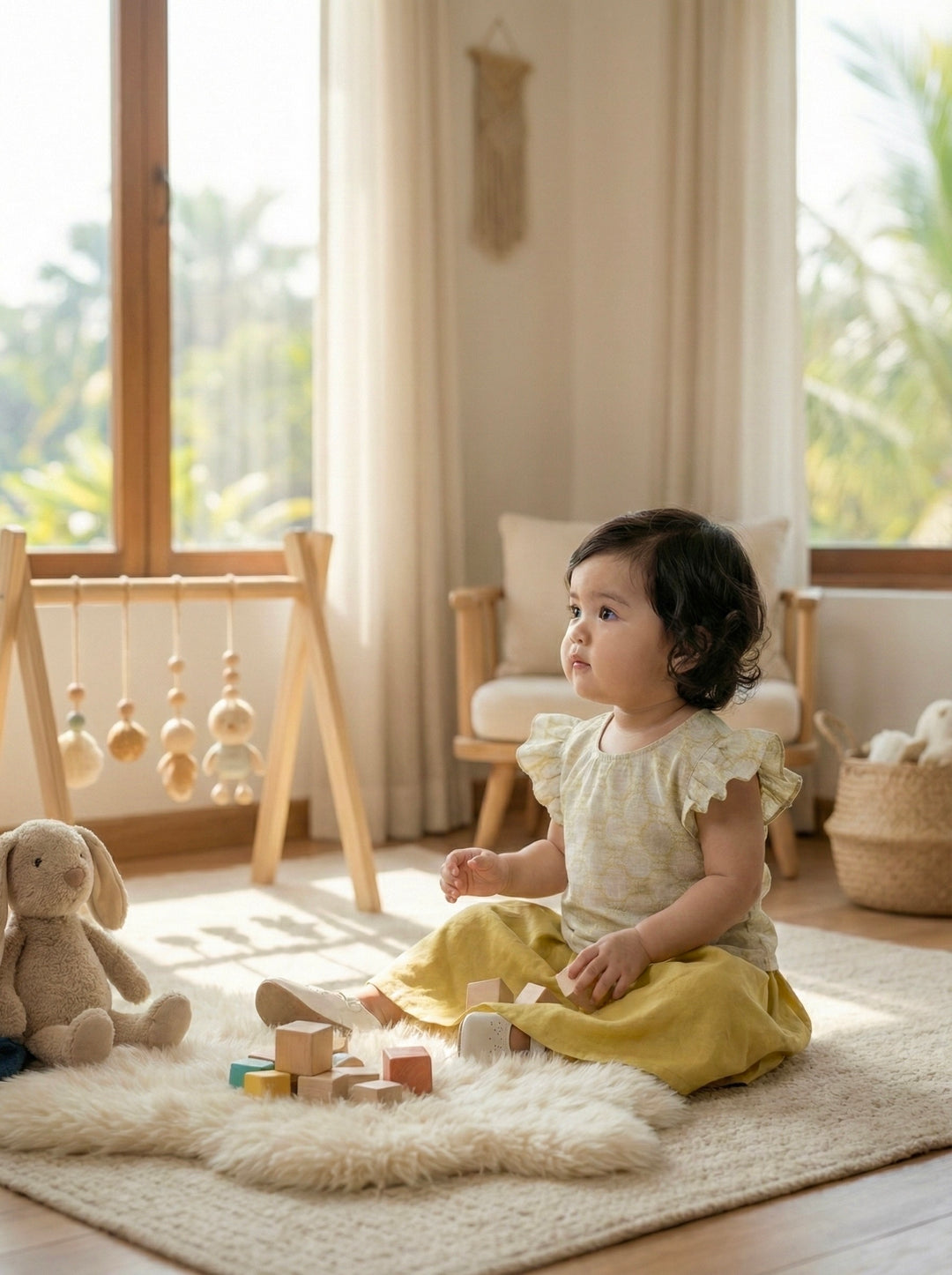 MANIS Baby's Modern Mini Kurung Set in Daffodil