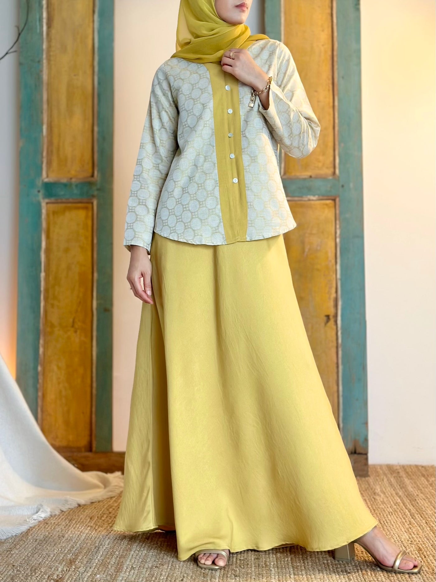 KEJORA Modern Mini Kurung Set in Daffodil