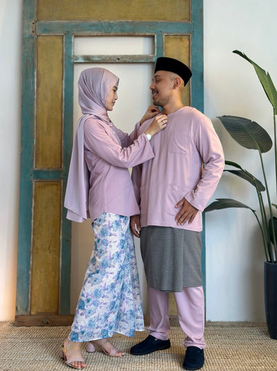 CEMARA Short Kebaya Set in Dusty Lilac