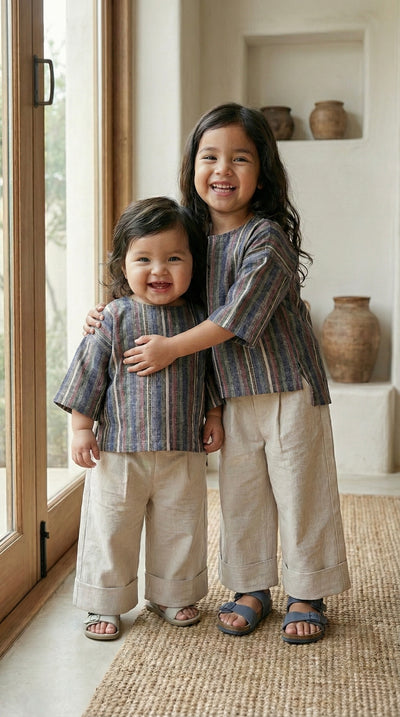 KENANGA Blouse & Pants Set in Delight Stripes