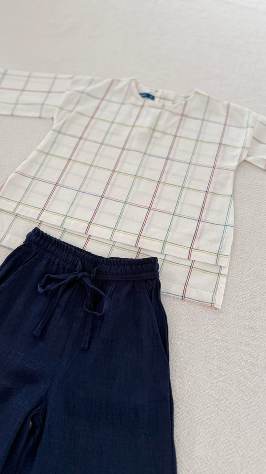 KENANGA Blouse & Pants Set in Pastel Grid