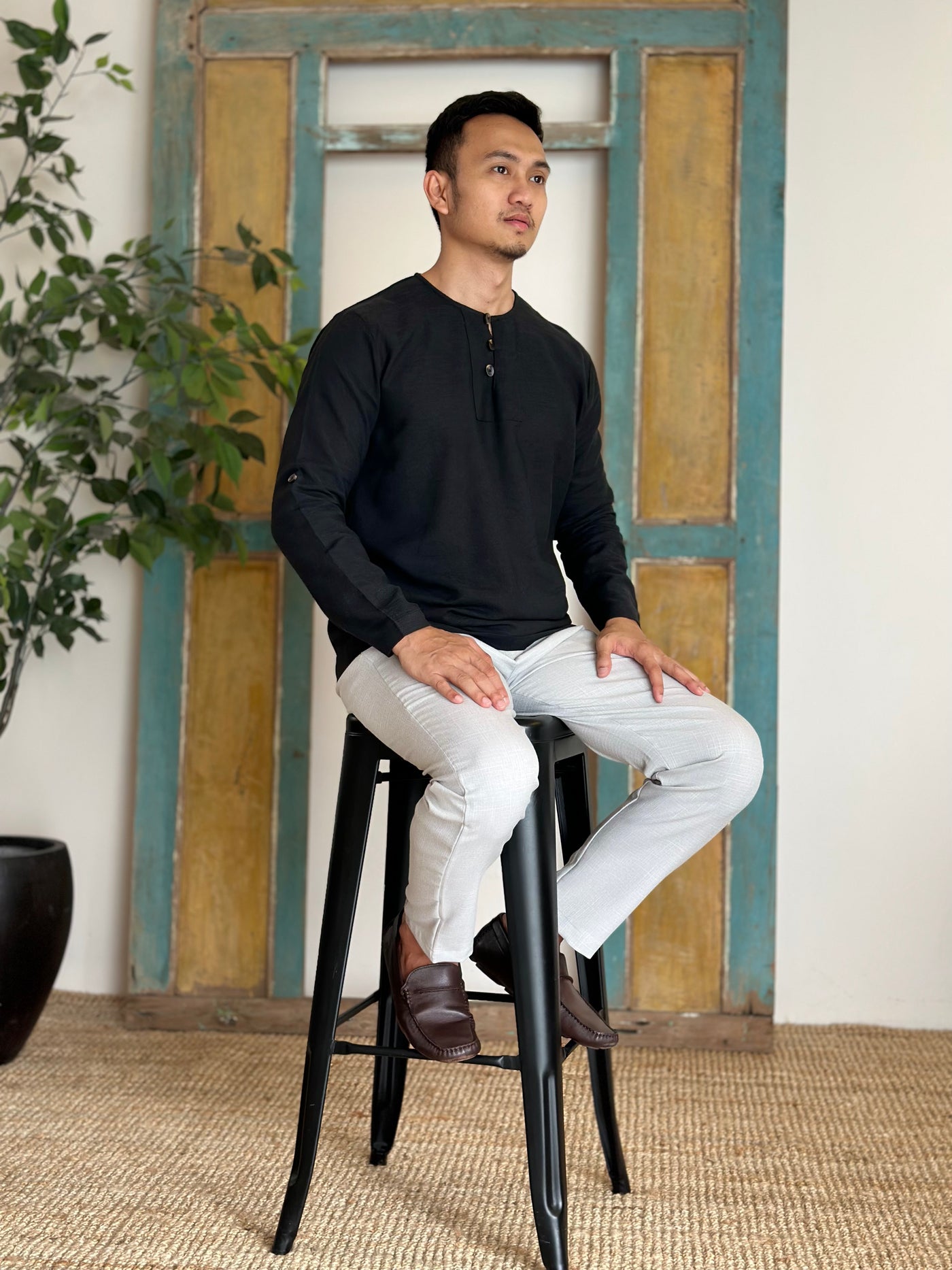 ELIAS Kurta in Charcoal