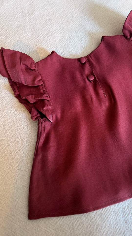 MANIS Baby's Modern Mini Kurung Set in Rosewood