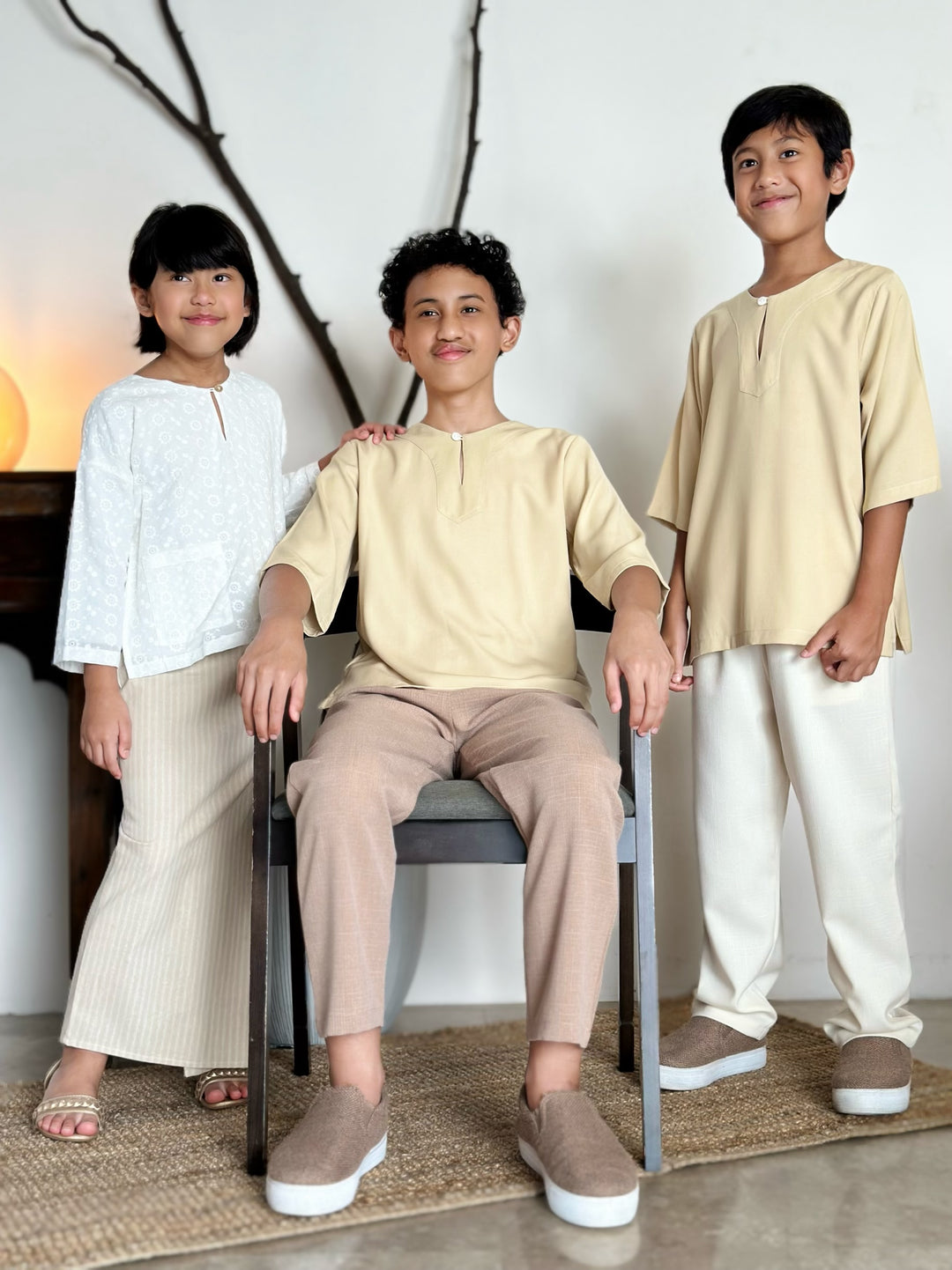 PERMAI Unisex Kurta in Tan
