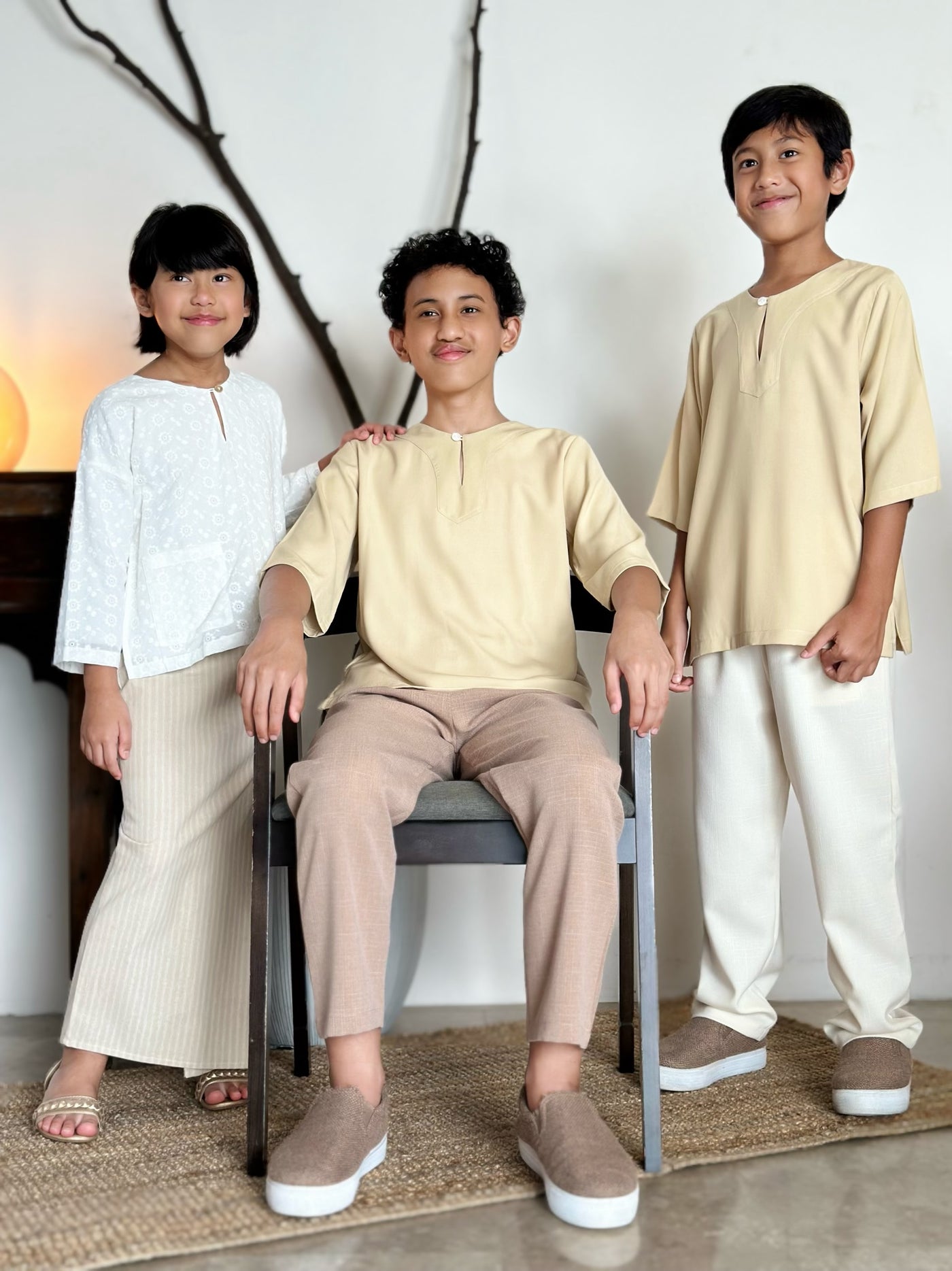 PERMAI Unisex Kurta in Tan