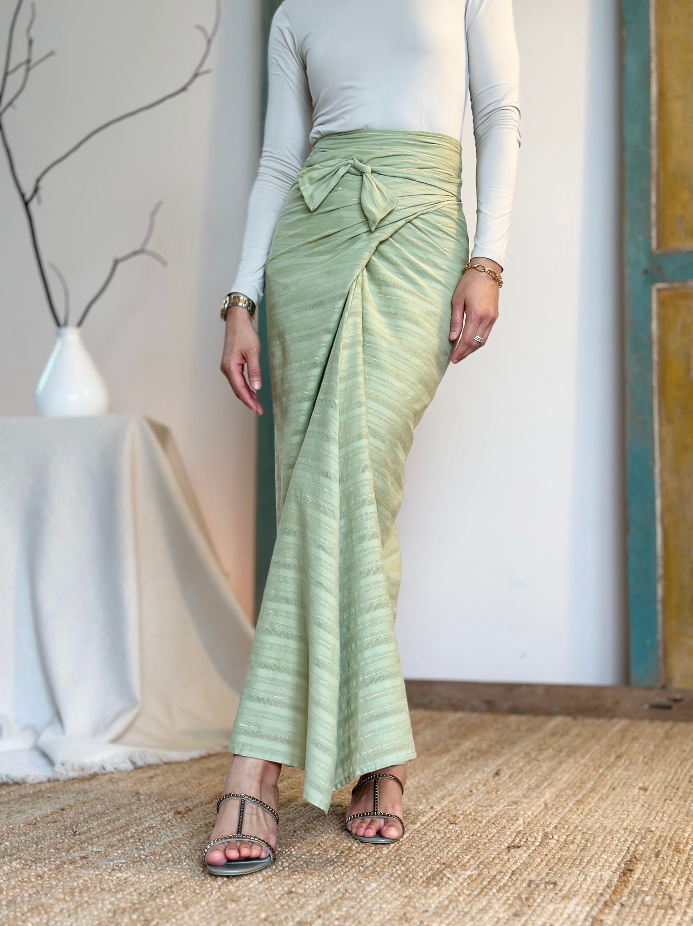 CEMARA Short Kebaya Set in Olive Floral