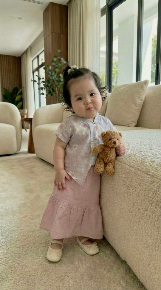 SERI Baby's Kebaya Set in Misty Thistle