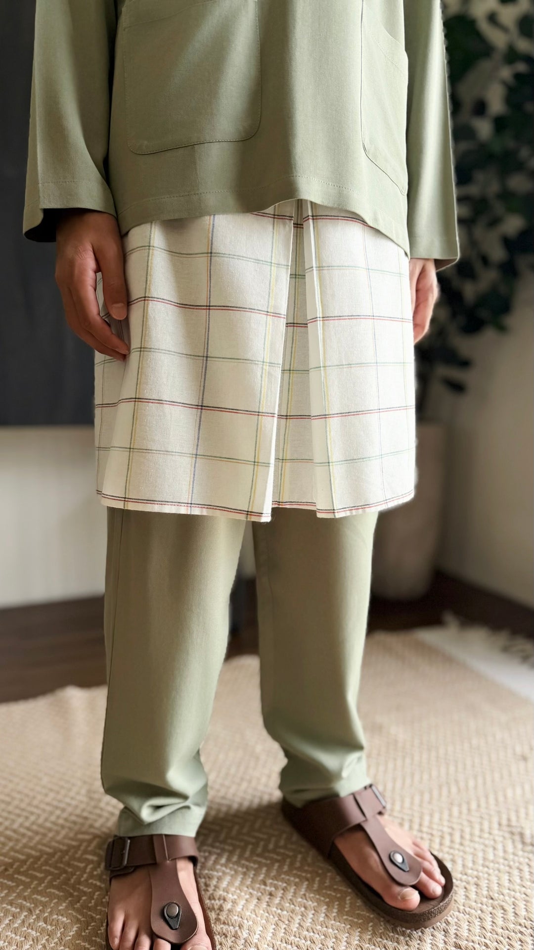 AYUB Instant Pelikat Style Samping in Pastel Grid