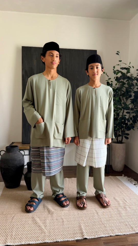 JEBAT Baju Melayu Teluk Belanga in Sage