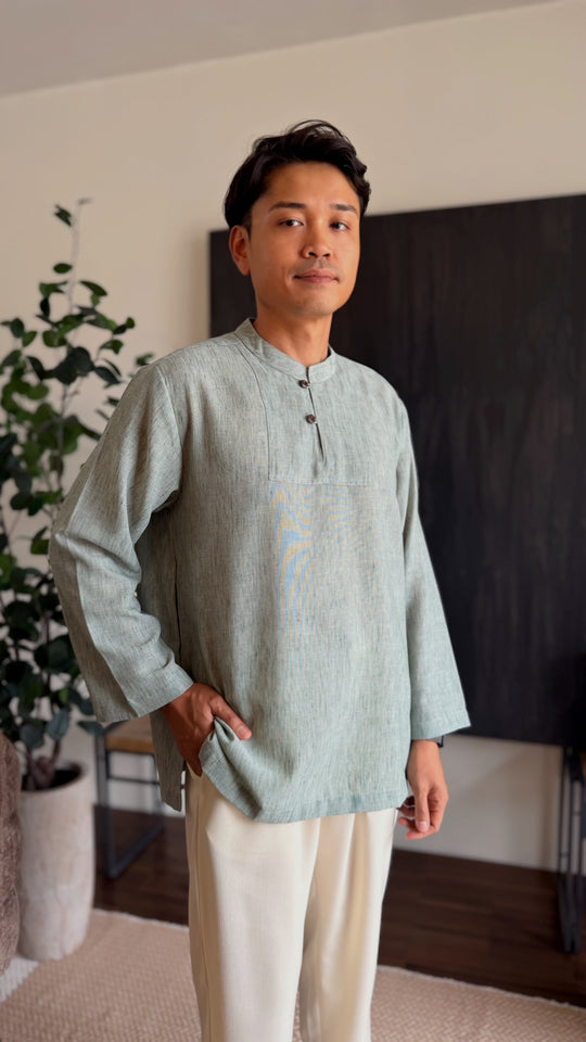 ZAHIR Kurta in Herbal Green