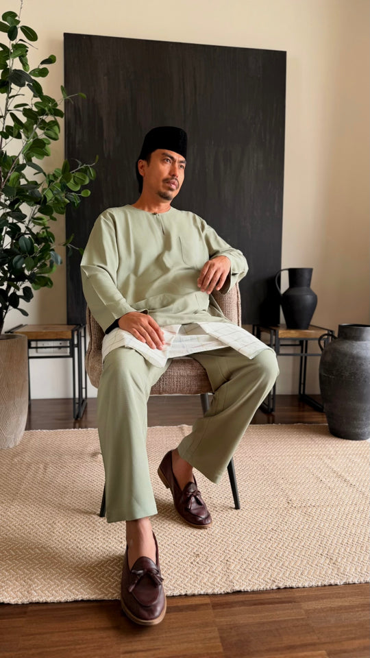 TUAH Baju Melayu Teluk Belanga in Sage