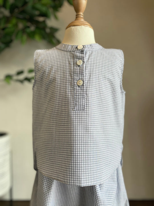 ELLIE Baby’s Sleeveless Blouse and Skirt Set in Gingham