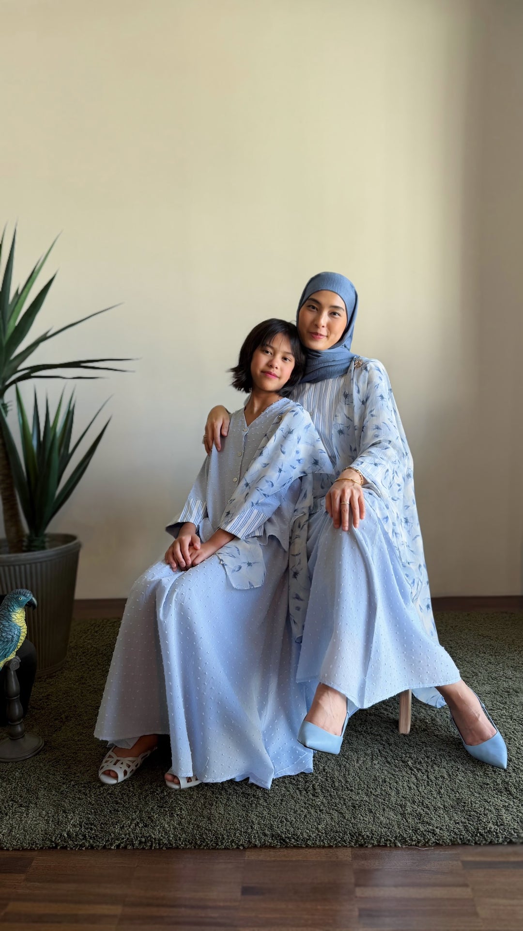 CEMARA Short Kebaya Set in Cornflower Blue