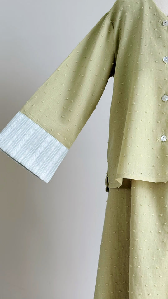 SAMIRA Mini Kurung Set in Dewlight Green
