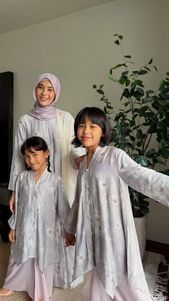RATNA Long Kebaya Set in Misty Thistle