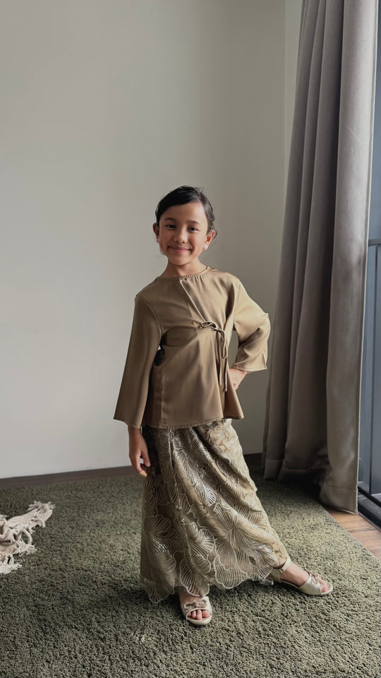 ELENA Blouse & Skirt Set in Gilded Taupe