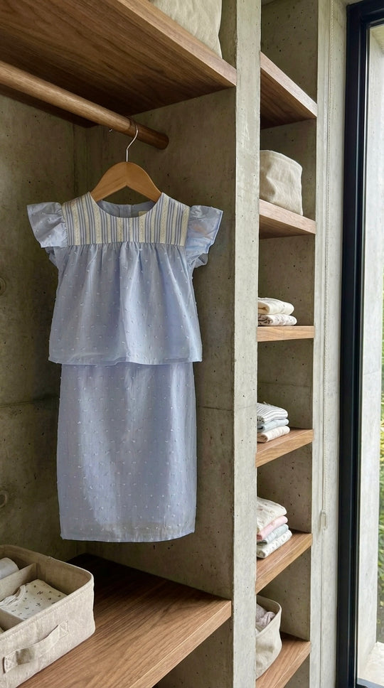KEKWA Baby's Mini Kurung Set in Cornflower Blue
