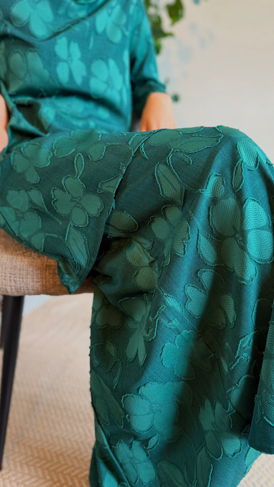 EMBUN Long Kurung Set in Emerald