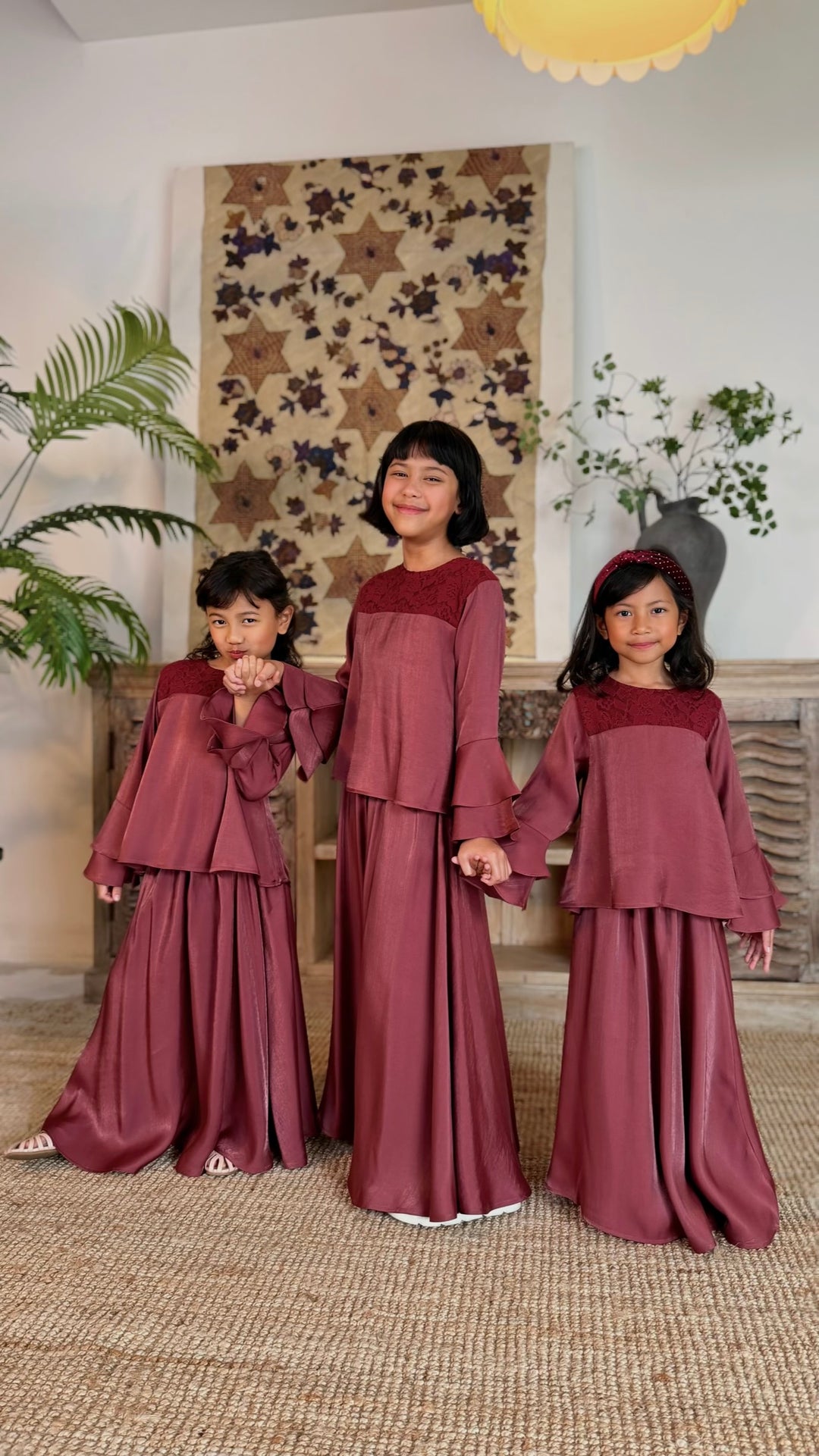 DIYA Modern Kurung Set in Rosewood