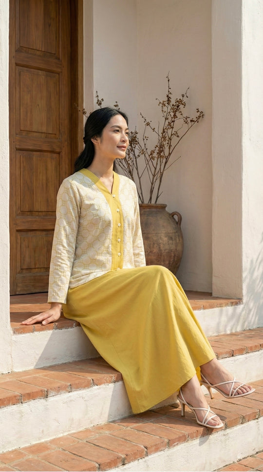 KEJORA Modern Mini Kurung Set in Daffodil