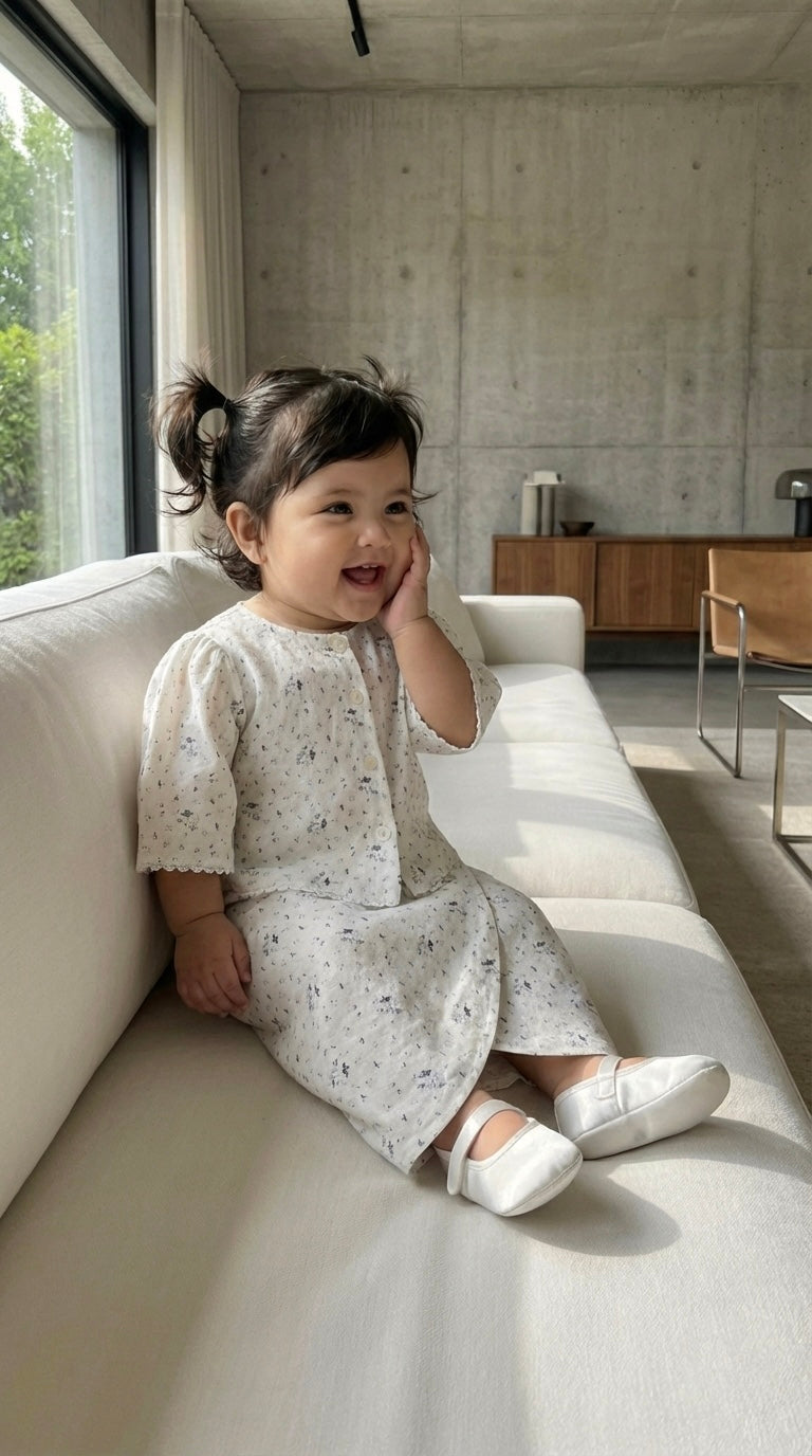 MELUR Baby’s Kebaya Set in Carbon Ditsy