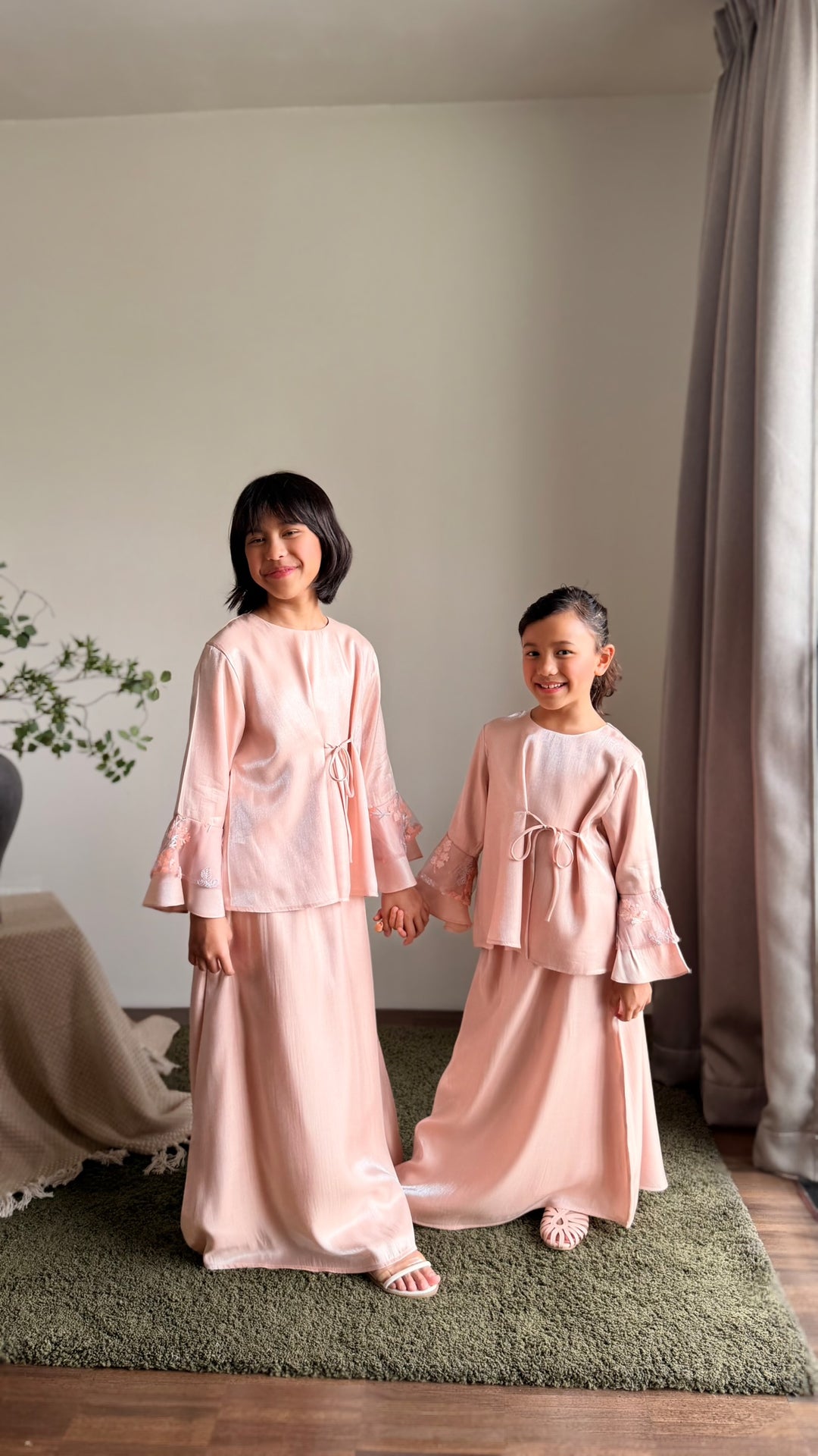 MEKAR Modern Kurung Set in Blush Peach