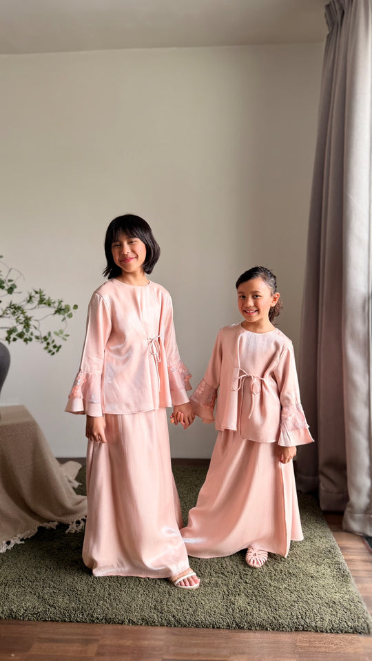 MEKAR Modern Kurung Set in Blush Peach