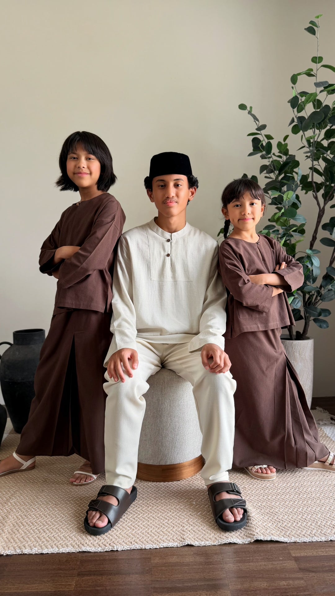 KESUMA Kurung Kedah Set in Chocolate Gingham