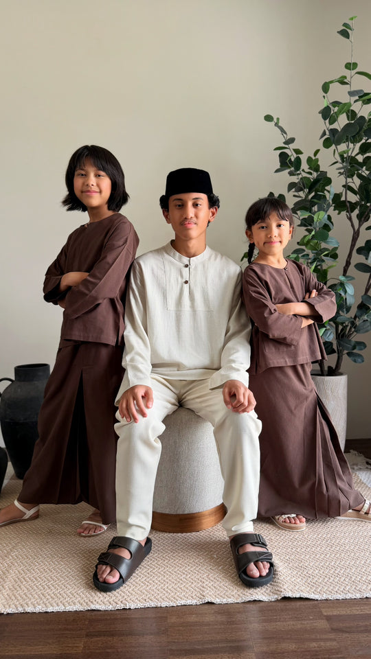 KESUMA Kurung Kedah Set in Chocolate Gingham