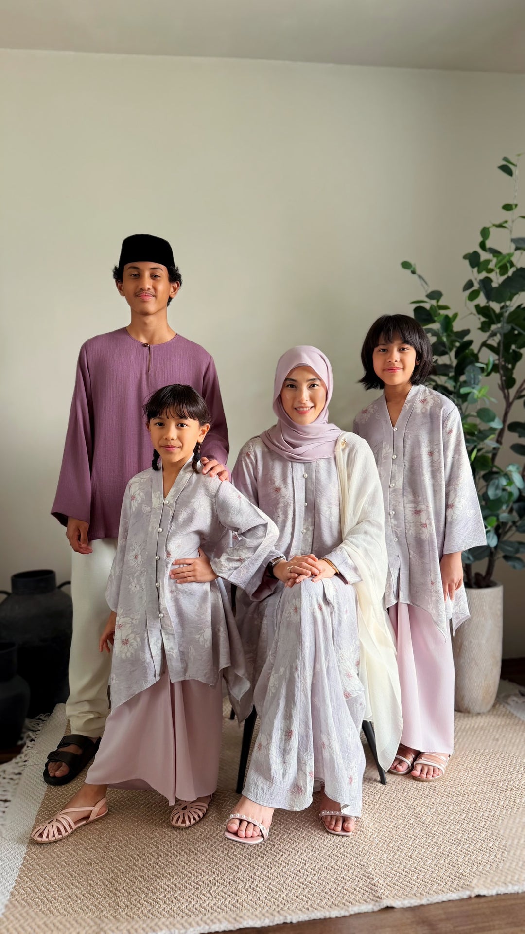 RATU Long Kebaya Set in Misty Thistle