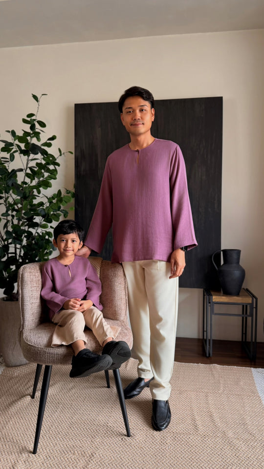 TUALANG Teluk Belanga Kurta in Old Plum