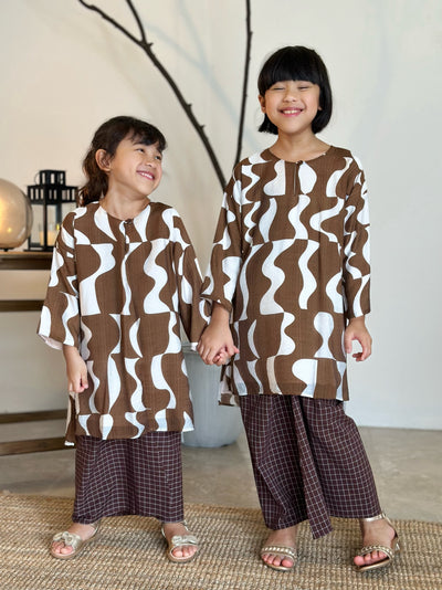 KASTURI Long Kurung Set in Cocoa