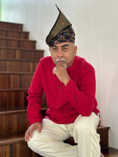 AHMAD Kurta in Carmine Red