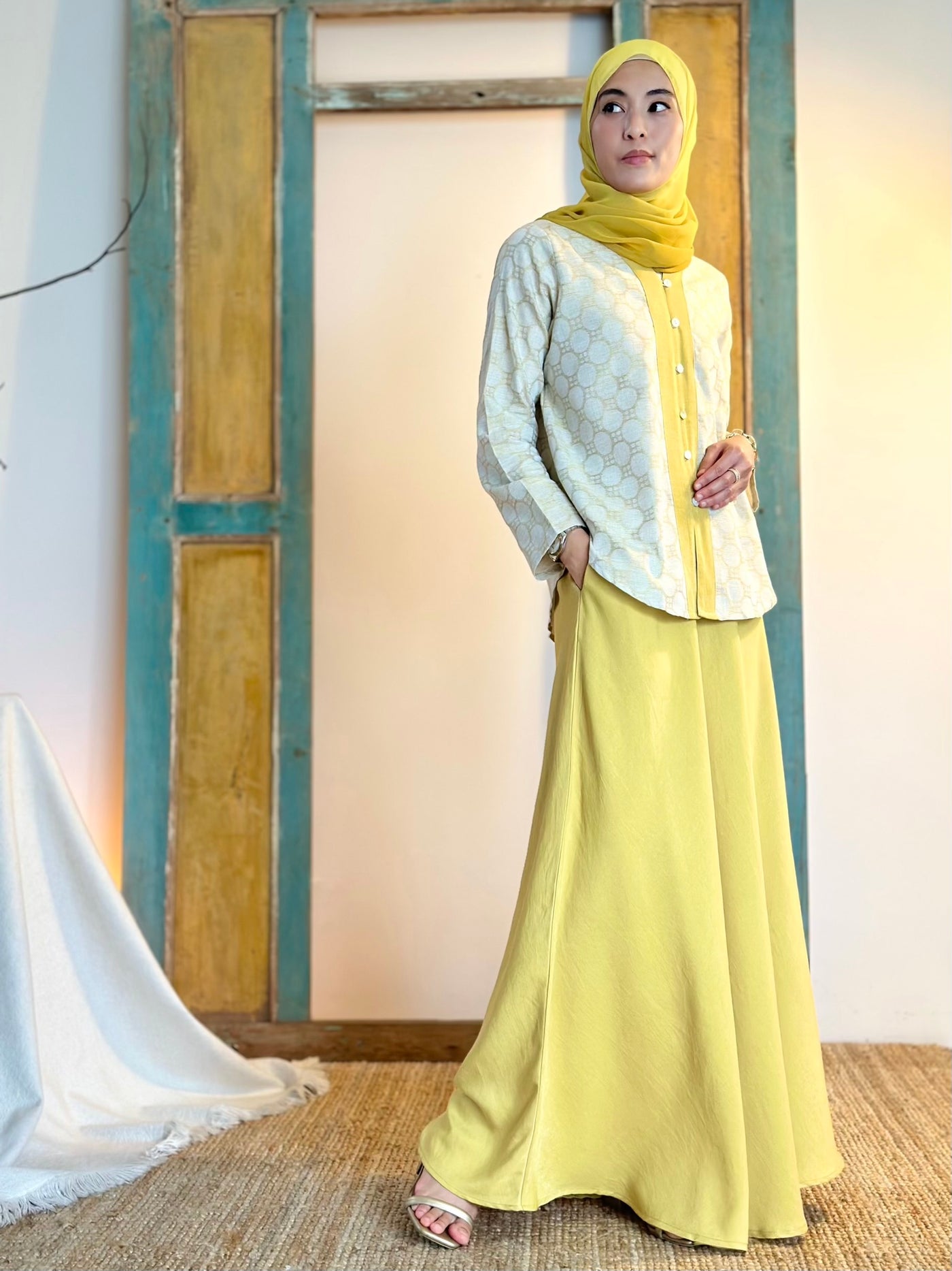 KEJORA Modern Mini Kurung Set in Daffodil