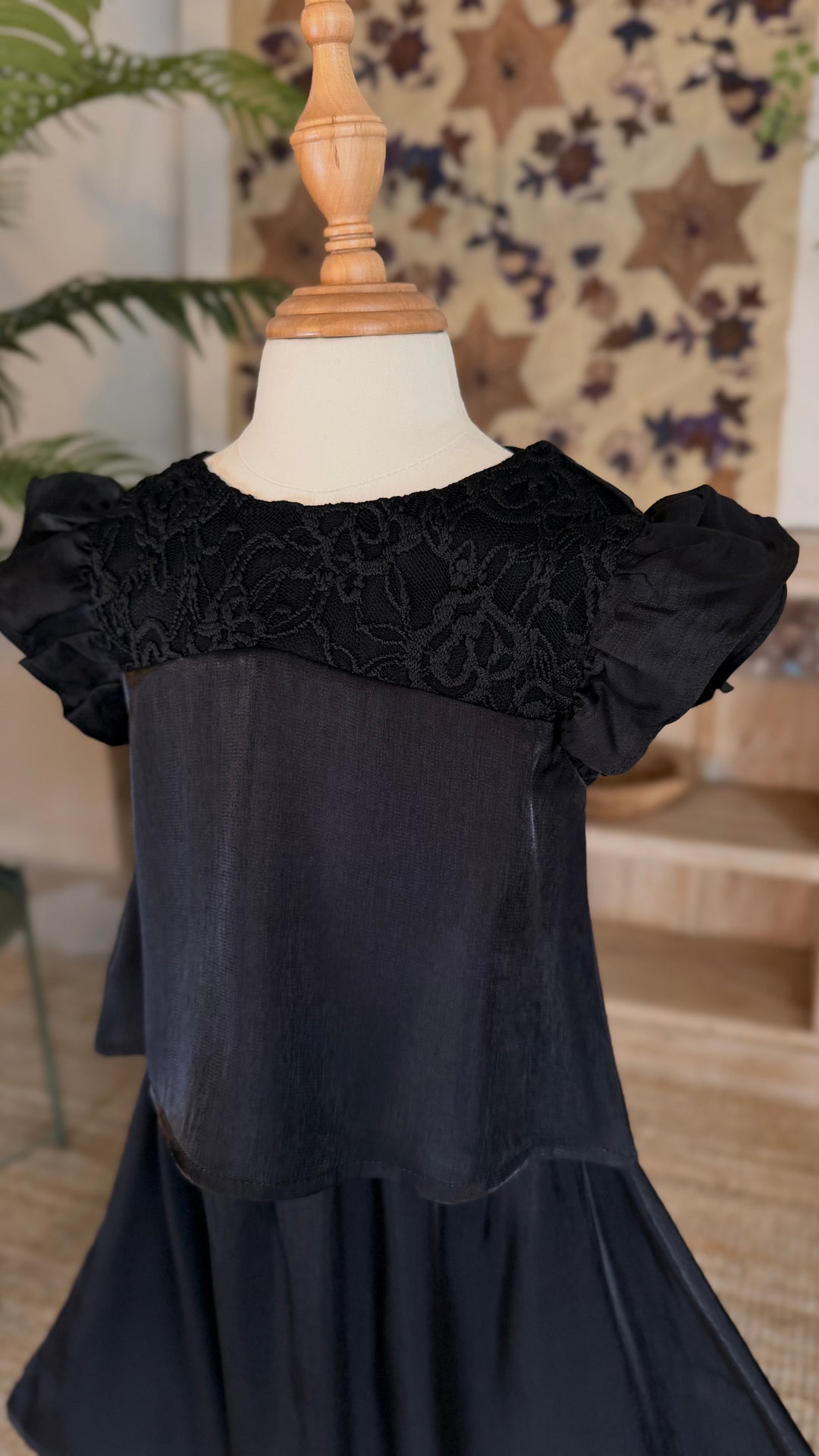 MANIS Baby's Modern Mini Kurung Set in Noir Grace