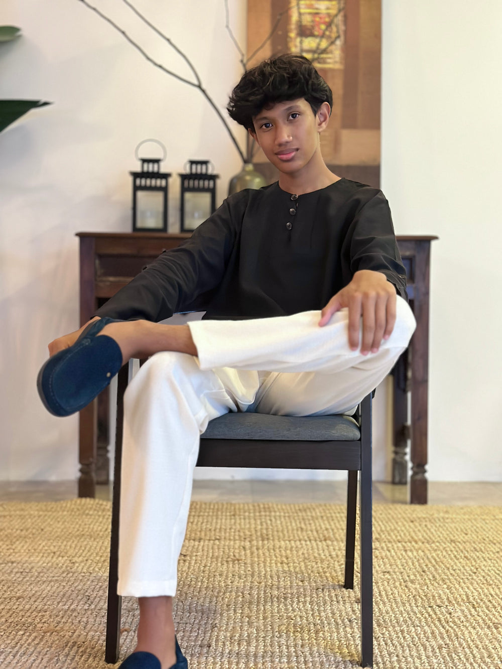 ELIAS Kurta in Charcoal