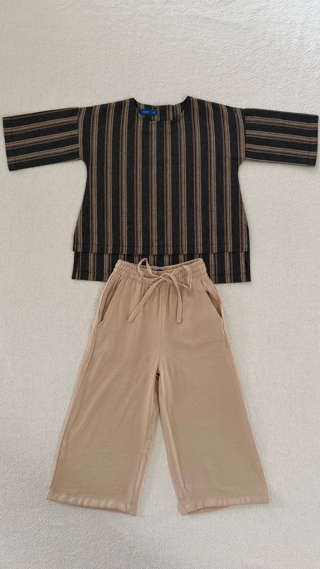 KENANGA Blouse & Pants Set in Espresso Stripes