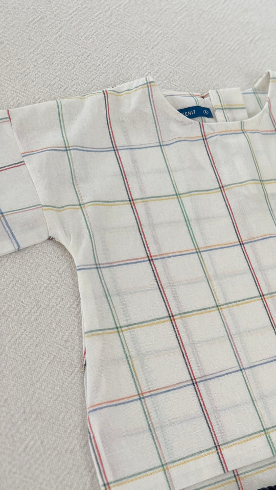 KENANGA Blouse in Pastel Grid (Top Only)