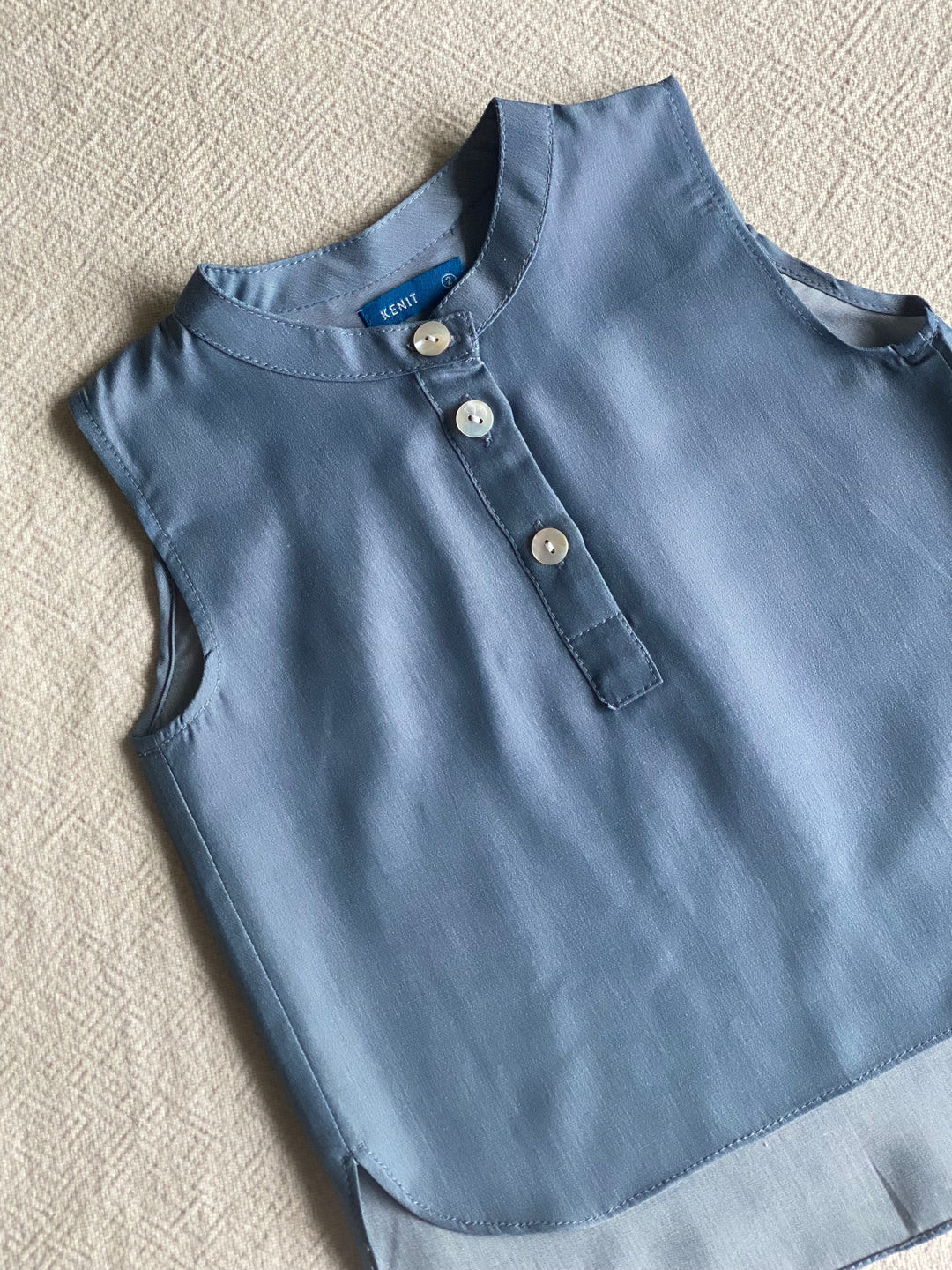 ELLIE Baby’s Sleeveless Blouse in Dusty Blue (Top Only)